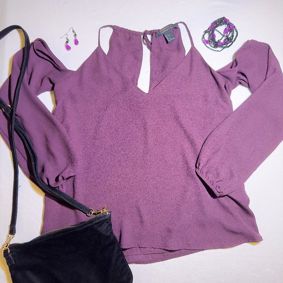 Forever 21 Tops - Forever 21 Off-the-Shoulder Blouse, Size S, Purple